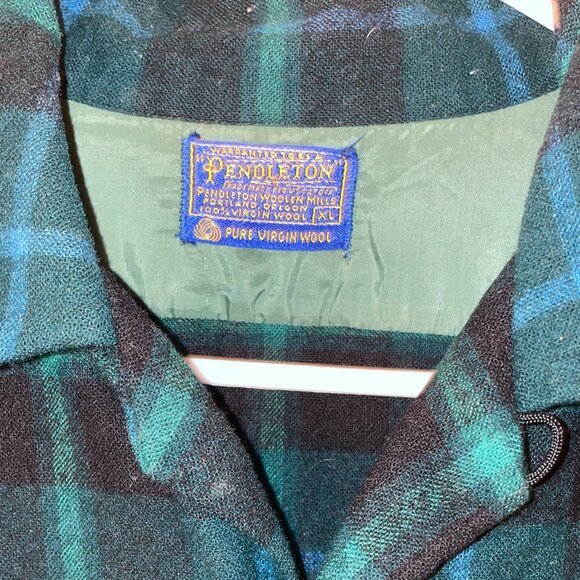 Pendleton Flannel Forest Green Men's XL Long Sleeve 100% Pure Virgin Wool - Picture 4 of 6